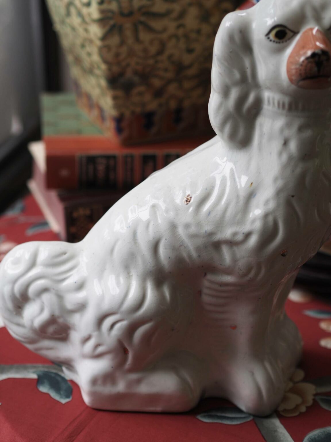 Antique 12.5 Inch White Staffordshire Dog Pair Heywood Home Company